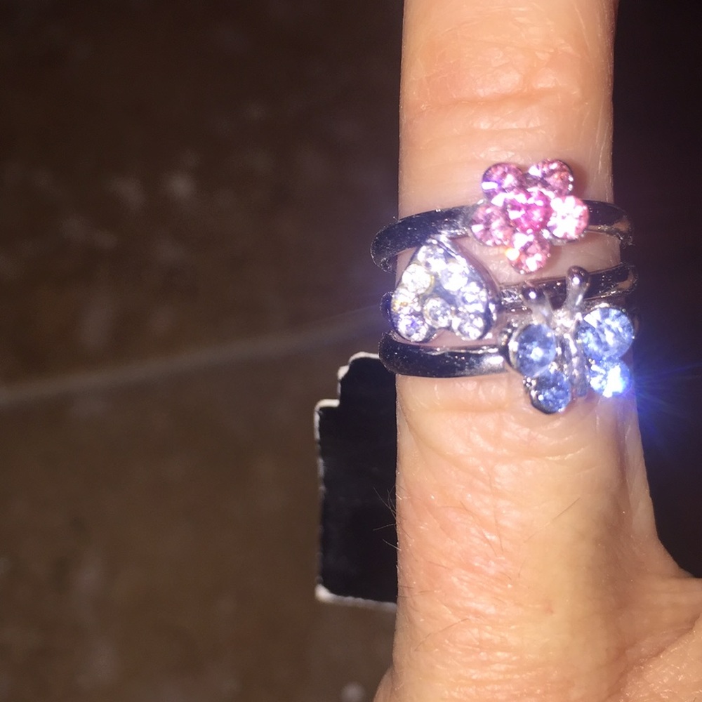 3 Cookie lee little girl adjustable rings